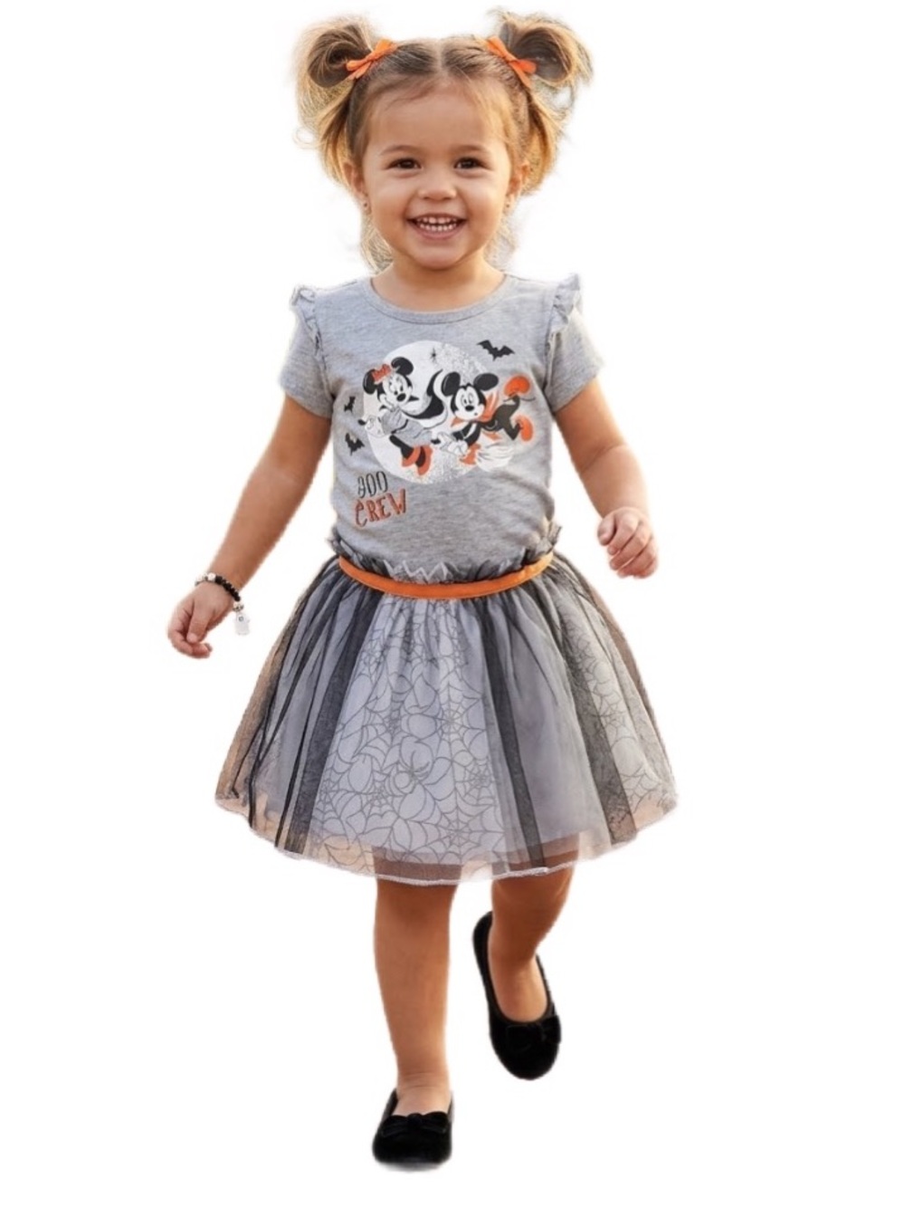 Disney Halloween Mickey & Minnie 'Boo Crew' Tee and Tulle Skort Set  Size 2T
